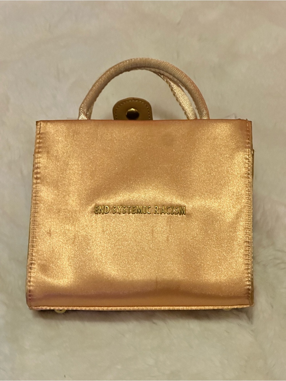 Brandon Blackwood ESR Tote | Beige Satin w/ Gold Hardware